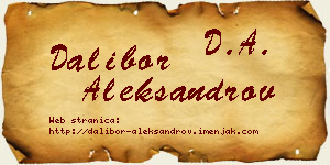 Dalibor Aleksandrov vizit kartica